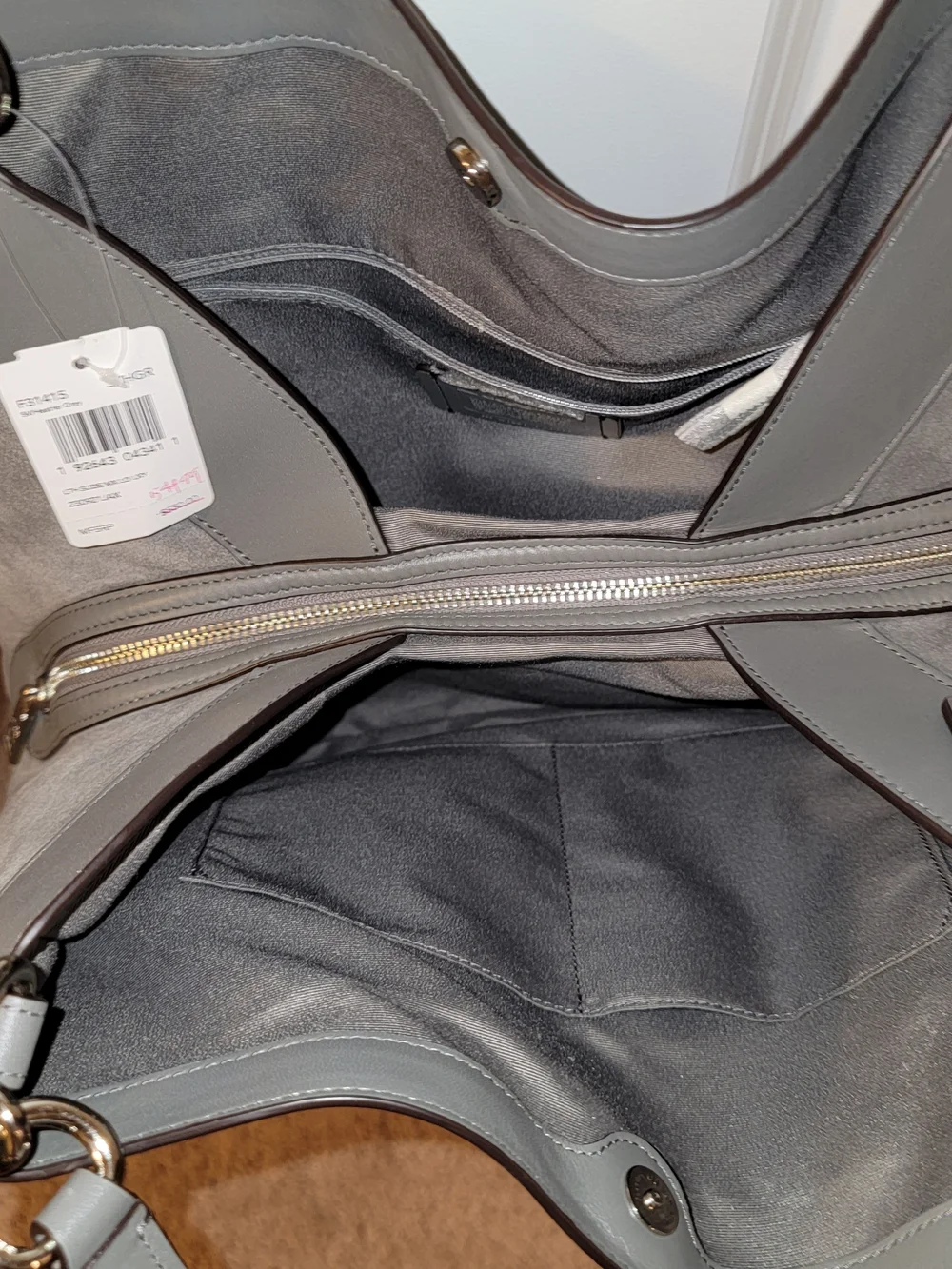 Coach Pebbled Leather Shoulder Bag in Gray